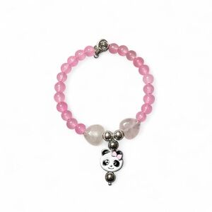 Handmade Bubblegum Pink Panda Charm Bracelet